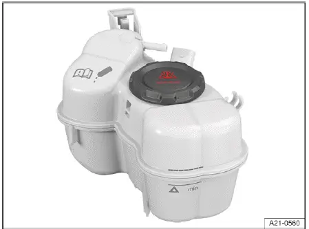 Volkswagen ID.4 repères niveau liquide refroidissement vase expansion compartiment avant