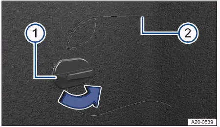 Habillage coffre Volkswagen ID.4 accès trappe déverrouillage urgence côté droit