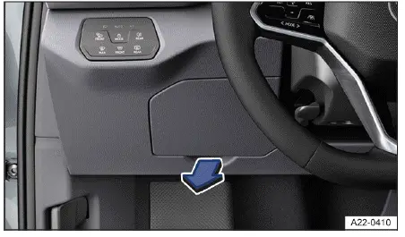 Boîte fusibles tableau de bord Volkswagen ID.4 côté conducteur accès cache