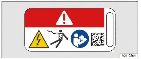 Symbole danger haute tension Volkswagen ID.4