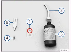 Volkswagen ID.3 - Fig. 1 Éléments du kit de crevaison (schéma de principe)