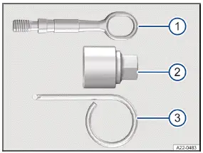 Volkswagen ID.3 - Fig. 1 Composition de l'outillage de bord (schéma de principe)