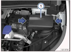 Volkswagen ID.3 - Fig. 1 Dans le compartiment avant : boîte à fusibles