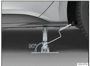 Volkswagen ID.3 - Fig. 2 Orientation correcte du cric