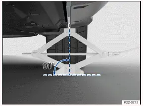Volkswagen ID.3 - Fig. 3 À l'arrière, côté gauche du véhicule : cric en position