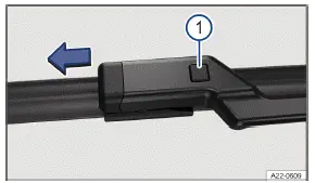 Volkswagen ID.3 - Fig. 1 Remplacement des balais d'essuie-glace du parebrise