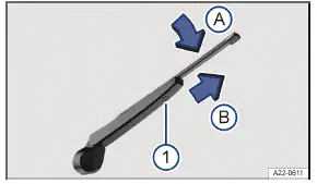 Volkswagen ID.3 - Fig. 2 Remplacement du balai d'essuie-glace arrière