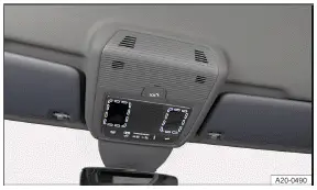 Volkswagen ID.3 - Fig. 1 Dans la console de pavillon : lampes de lecture tactiles