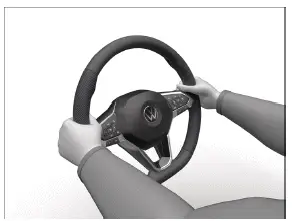 Volkswagen ID.3 - Fig. 2 Sur le volant : positions 9 h et 3 h