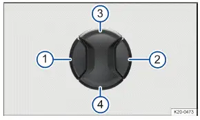 Volkswagen ID.3 - Fig. 2 Commande sur le siège du conducteur : réglage de l'appui lombaire