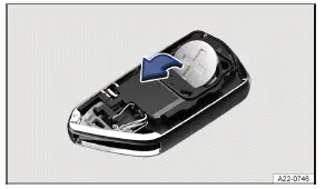 Volkswagen ID.3 - Fig. 2 Clé du véhicule : remplacement de la pile bouton