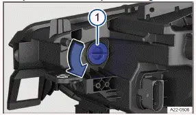 Volkswagen ID.3 - Fig. 1 À droite dans le compartiment avant : face arrière du projecteur