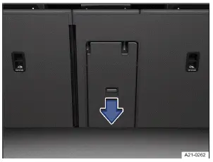 Volkswagen ID.3 - Fig. 2 Trappe de chargement dans le coffre à bagages