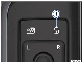 Volkswagen ID.3 - Fig. 1 Dans la porte du conducteur : panneau tactile de verrouillage centralisé